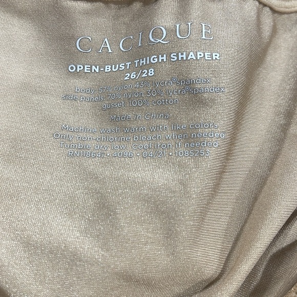 Shape By Cacique Open-Bust Thigh Shaper in Cafe 26/28 plus size - Picture 5 of 5
